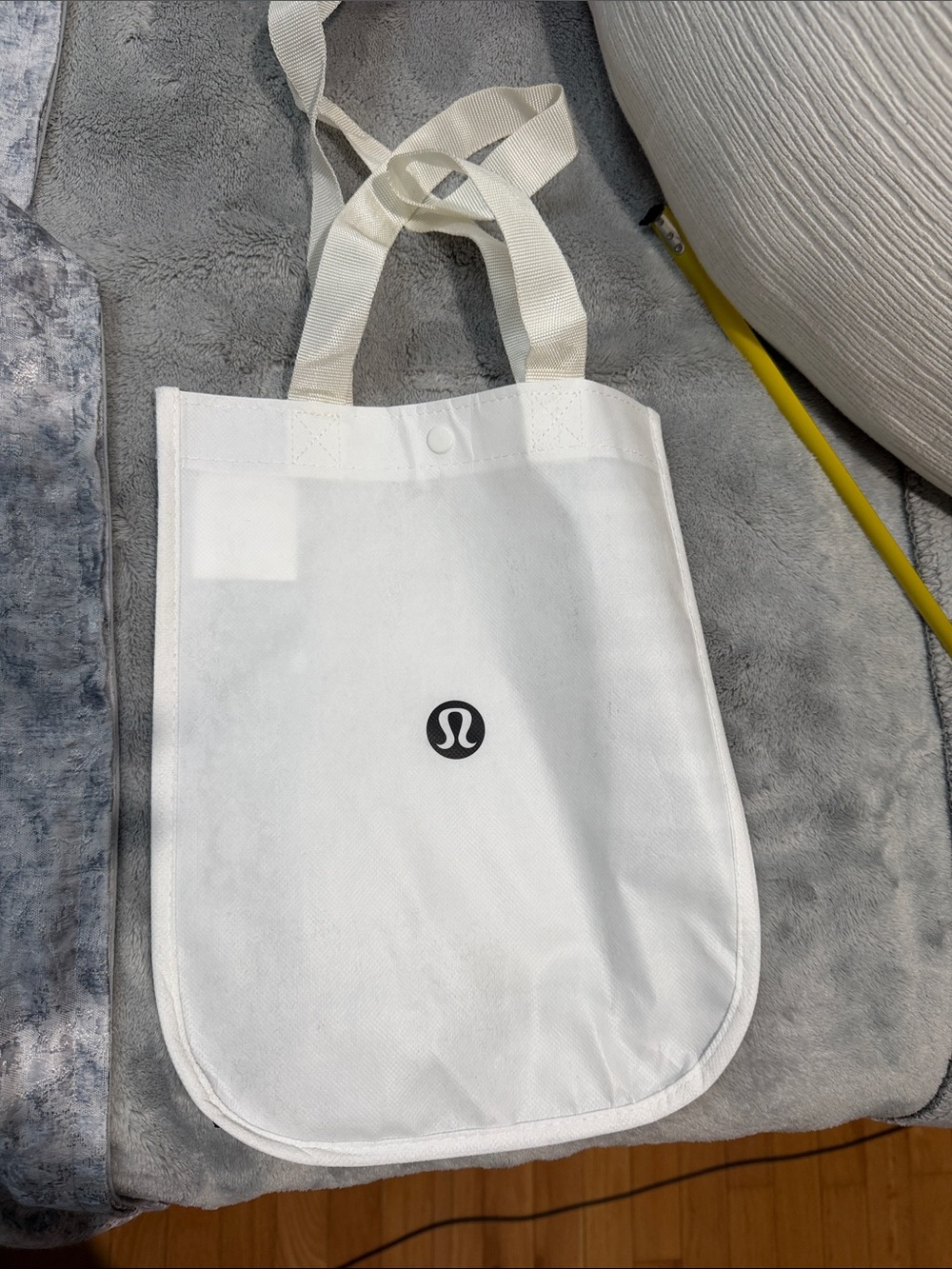 lululemon athletica White Tote Bag with Black Logo